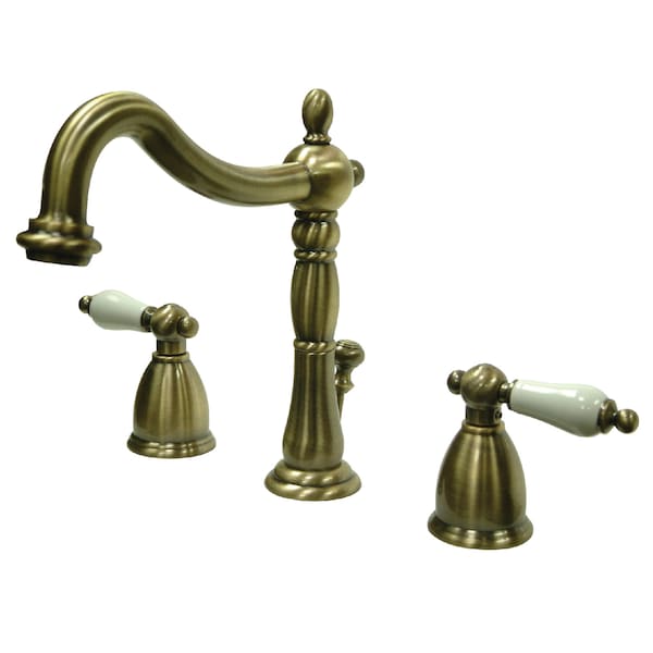8" Widespread Bathroom Faucet, Antique Brass
